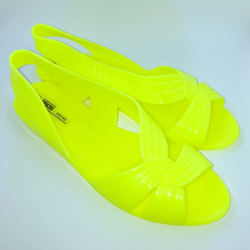 Asos neon yellow jelly sandals